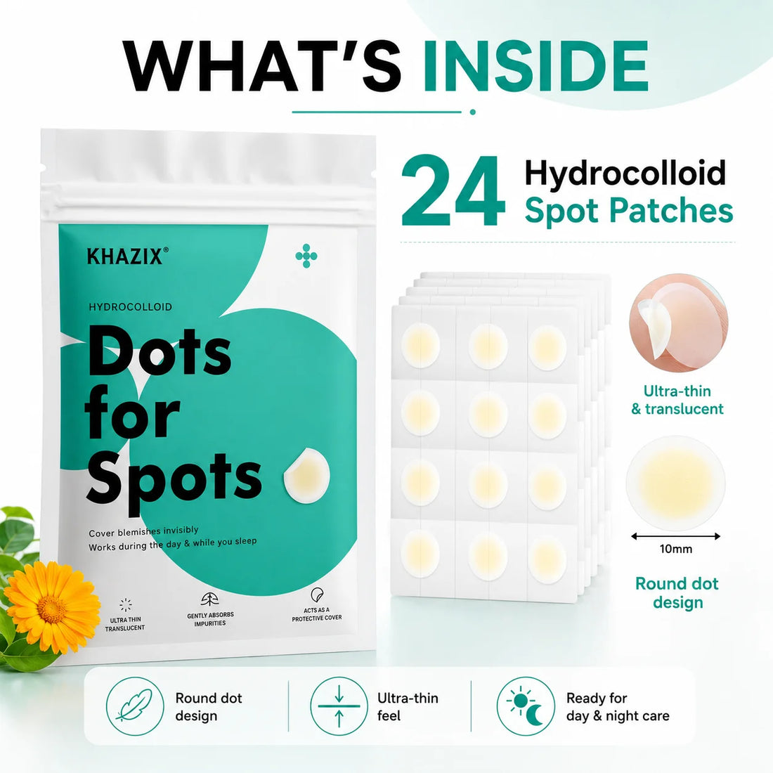 24pcs Hydrocolloid Acne Pimple Patch, Hydrocolloid Spot Stickers, Covering Zits and Defect