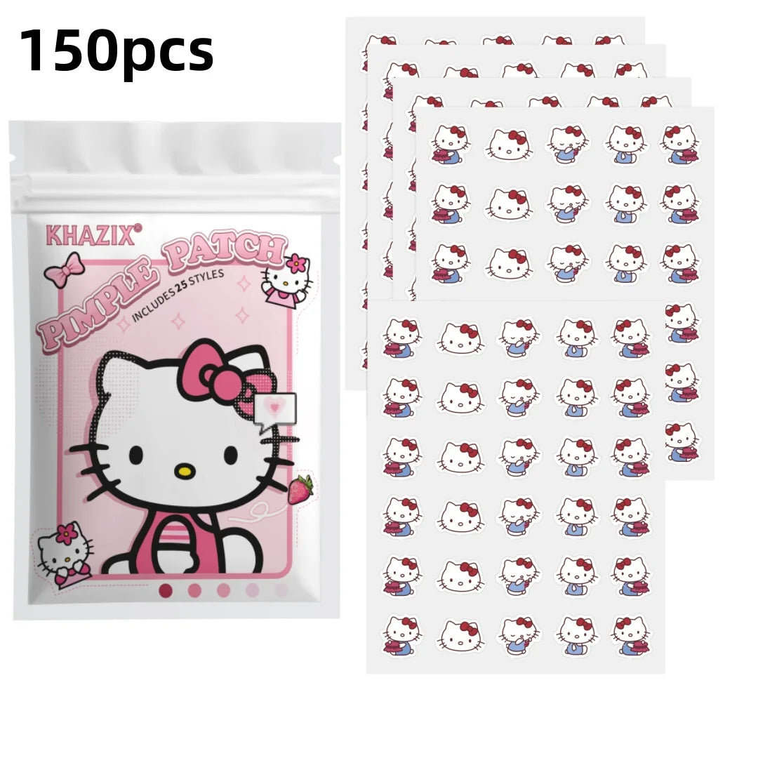 30pcs/150pcsHello Kitty Hydrocolloid Pimple Patches, Cute Cartoon Acne Cover Stickers, Breathable Waterproof Face Care Patches