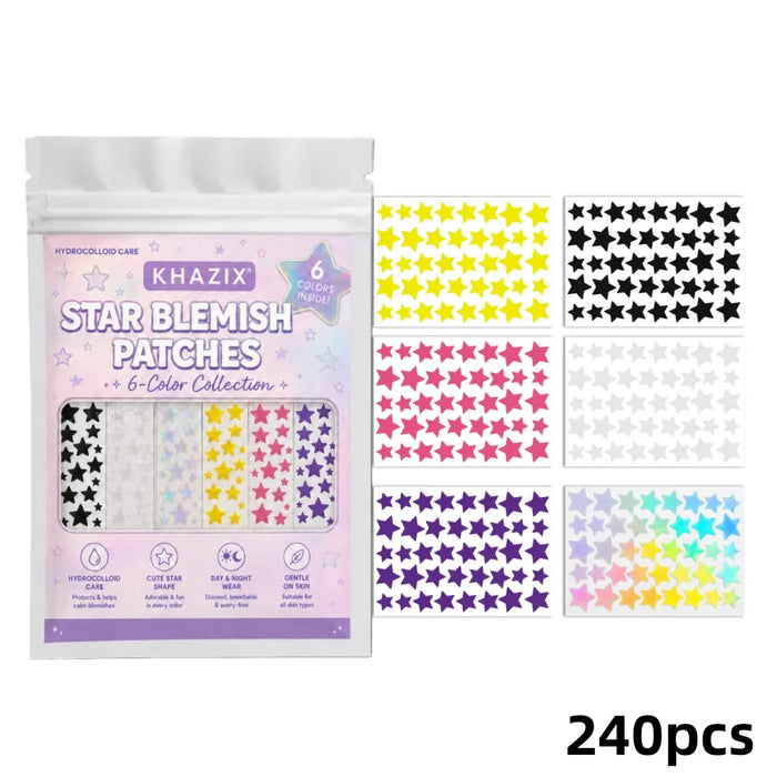 240PCS Star Pimple Patches For Face Hydrocolloid, Absorbing Cover, Tea Tree, Hydrocolloid Acne Patch, Cute Star Pimple